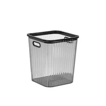 Прозрачный мусорный бак для дома, современная гостиная, туалет, кольцо давления с ручкой, санитарное мусорное ведро One Size чёрный