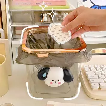 Прозрачный мусорный бак для домашнего хозяйства, обеденный стол, спальня, гостиная, офисный стол, большая емкость, корзина для бумаги, ведро для хранения small белый