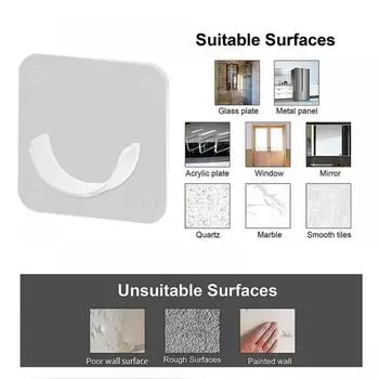 Прозрачный настенный кронштейн для душа без бурильной трубы One Size