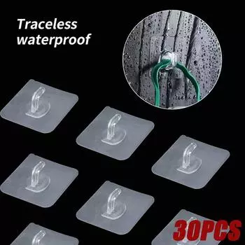Прозрачный настенный крючок 30 шт. прочные самоклеящиеся настенные вешалки для дверей крючки присоски тяжелая стойка для чашек присоски для кухни ванной комнаты 30PCS