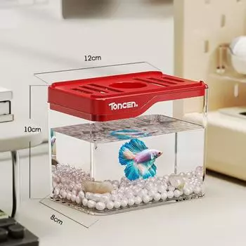 Прозрачный настольный аквариум квадратный экологический аквариум многофункциональный аквариум для черепах декор для декоративных рыб Red