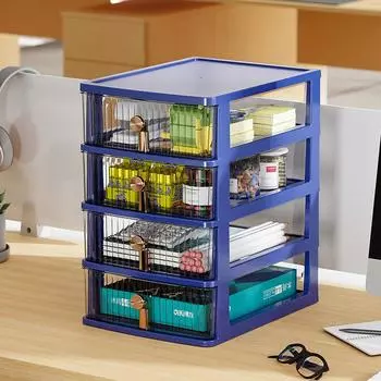 Прозрачный настольный ящик для хранения, ящик для хранения, детские аксессуары для волос, шкаф для хранения, студенческая ручная книга, ящик для хранения, полка для хранения S,1layers13.5*17.5*6.5CM белый