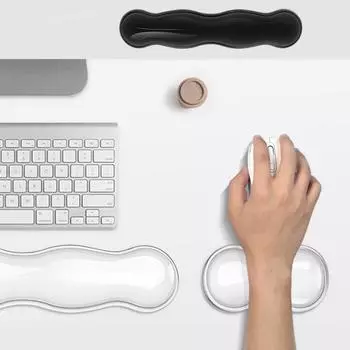Прозрачный охлаждающий гель для мыши, подставка для рук, клавиатура, подставка для запястья, подставка для запястья, офисный компьютер, подставка для рук серый