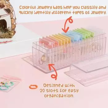 Прозрачный органайзер для ювелирных изделий, сережек, колец, сумки для хранения, большая вместимость, пылезащитный прозрачный дорожный кейс для хранения ювелирных изделий 1 Set