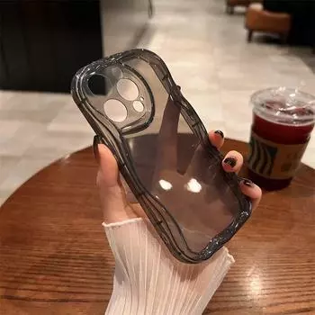 Прозрачный овальный чехол-бампер с волнистыми волнами для iPhone 15 14 13 12 11 Pro Max Mini XR XS 7 8 Plus, мягкий силиконовый чехол из ТПУ For iPhone SE 2020