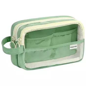 Прозрачный пенал для карандашей своими руками, 5 ячеек, канцелярская коробка, косметичка, прозрачная сумка для ручек, друг