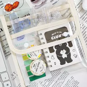 Прозрачный пенал для ручек, простой стиль, многослойные отделения, большая емкость для хранения маркеров, канцелярских принадлежностей