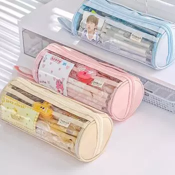 Прозрачный пенал, креативный, простой и многофункциональный, канцелярский пенал для учеников начальной и средней школы