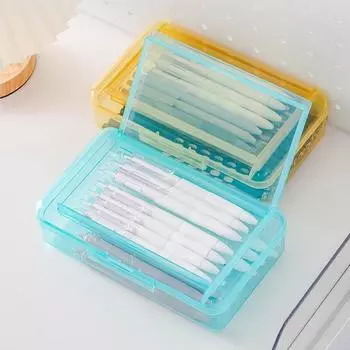 Прозрачный пенал, штабелируемый двухслойный пенал большой емкости с защелкивающейся крышкой, настольный органайзер для школьных офисных принадлежностей зелёный