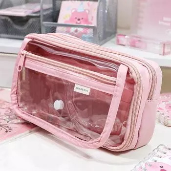 Прозрачный передний карманный пенал для ручек, большая емкость, 8 слоев, сумка для хранения канцелярских принадлежностей, школа