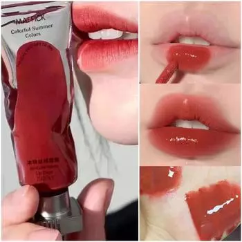 Прозрачный пигмент Ледяной бархатный блеск для губ Матовая помада-туман Блеск для губ Увлажняет и увлажняет Чисто белая стойкая водостойкая грязь для губ студенческая косметика 05#Cocoa Bean Coffee