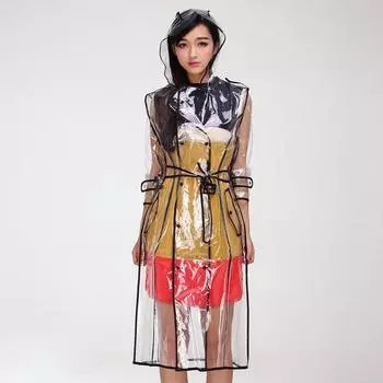 Прозрачный плащ для женщин, модный водонепроницаемый дождевик EVA с капюшоном, тренчкот, прозрачная дождевик-накидка, куртка с капюшоном XL белый