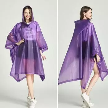 Прозрачный плащ из ЭВА с капюшоном для взрослых, унисекс, пончо средней длины с кнопками, водонепроницаемые ветрозащитные походные плащи для мужчин и женщин белый