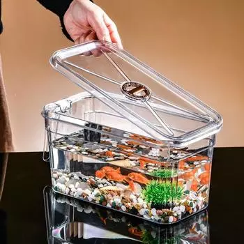 Прозрачный пластиковый аквариум, сломанный, устойчивый, черепаха, миска для Бетта для офиса rectangle