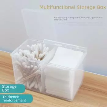 Прозрачный пластиковый контейнер для хранения косметической ваты, полотенец и тампонов — идеально подходит для татуировок и вышивки Two-compartment Storage Box - Pink