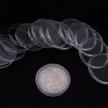 Прозрачный пластиковый контейнер для хранения монет 30mm