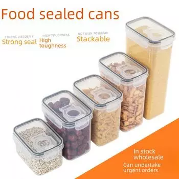 Прозрачный пластиковый контейнер для хранения рисового зерна с вакуумной крышкой для сохранения свежести и предотвращения попадания влаги