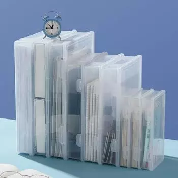 Прозрачный пластиковый органайзер для документов формата А4 - ящик для хранения документов в офисе