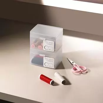 Прозрачный пластиковый ящик для хранения фотокарт, маленькие наклейки для карточек, органайзер, настольный органайзер, держатель для канцелярских принадлежностей 9.7*7.5*6.5cm