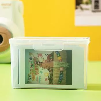 Прозрачный пластиковый ящик для хранения фотокарточек, небольшой органайзер для сбора карточек