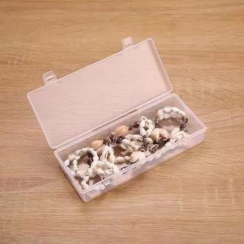 Прозрачный пластиковый ящик для хранения, прямоугольный органайзер, коробка для наклеек, настольный контейнер, пылезащитный прочный чехол для хранения ювелирных изделий чёрный