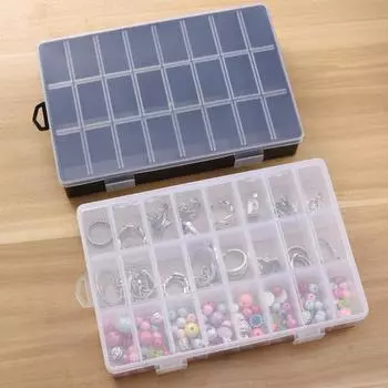 Прозрачный пластиковый ящик для хранения с 24 отделениями