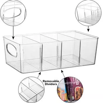 Прозрачный пластиковый ящик для хранения в кладовой, разделитель, кухонный органайзер, чехол, настольный органайзер, ящик для хранения носков, ящик для хранения чистый