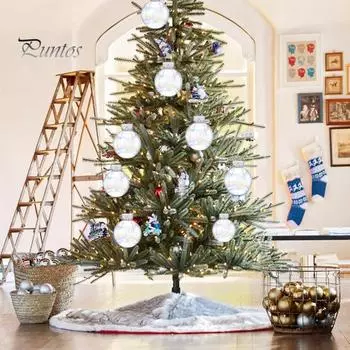 Прозрачный пластиковый рождественский шар с капюшоном и ремешком, полый шар, рождественский шар, украшение для вечеринки, украшение для дома, украшение 8 cm