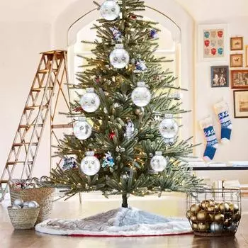 Прозрачный пластиковый рождественский шар с капюшоном и ремешком, полый шар, рождественский шар, украшение для вечеринки, украшение для дома, украшение 8 cm