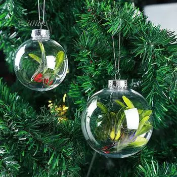 Прозрачный пластиковый шар безделушки Рождественская елка висит орнамент DIY украшения 8cm