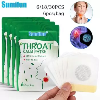 Прозрачный пластырь для здоровья легких Sumifun, пластырь от боли в горле и сухого горла 6pcs/1bag