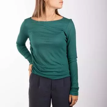 Прозрачный плиссированный топ Henriette Bayberry с длинными рукавами ТОЛЬКО для женщин L чёрный