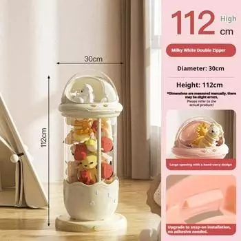 Прозрачный плюшевый тубус для хранения игрушек, влагостойкое ведро для хранения детских игрушек, организация игрушек Yellow-S