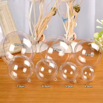 Прозрачный полый пластиковый шар, используемый в качестве рождественского украшения, коробки для конфет и подвески вечных цветов 40mm spot SLQ-4