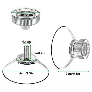 Прозрачный прочный крючок-присоска с винтом М4, пластиковой гайкой и ножкой 41-M4-8mm suction cup