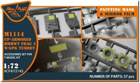 Прозрачный пропеллер HMMWV Frag 5, окрашенная маска, уплотнение T, маскирующее уплотнение для пластиковой модели CPUA72145 1/72 с GPK (для модели) (боевая машина)