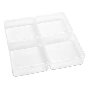 Прозрачный простой ящик для хранения, квадратный ящик для мелких предметов, контейнер для ювелирных изделий, бусин, ящик для рыболовных инструментов, органайзер для всякой всячины