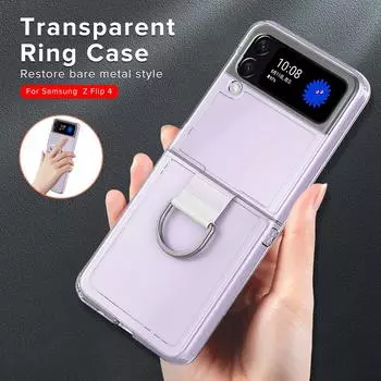 Прозрачный противоударный чехол-бампер для телефона Samsung Galaxy Z Flip 4 Zflip 4 Filp4 5g Sumsung Zflip4 Жесткий защитный корпус ПК For Samsung GG8 белый