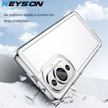Прозрачный противоударный чехол KEYSION для Huawei Nova 11 11 Pro 11i, прозрачный бампер, силиконовый чехол из ТПУ для телефона Huawei Nova 10 Pro 9 for Huawei Nova 11 серый