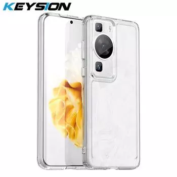 Прозрачный противоударный чехол KEYSION для Huawei P60 Pro, прозрачный бампер, мягкий силиконовый чехол из ТПУ для задней панели телефона Huawei Mate 50 Pro for Huawei P60 серый