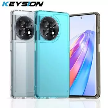 Прозрачный противоударный чехол KEYSION для OnePlus 11R 11 5G Ace 2 Racing, прозрачный мягкий силиконовый чехол для телефона 1 + Nord N20SE N300 for OnePlus 11R серый