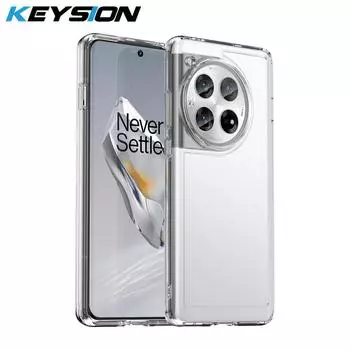 Прозрачный противоударный чехол KEYSION для OnePlus 12 12R 5G, мягкий силиконовый прозрачный чехол из ТПУ для задней панели телефона OnePlus 1 + Ace 3 for OnePlus Ace 3 серый