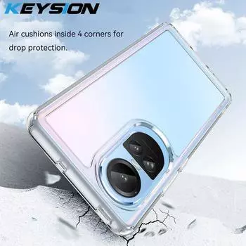 Прозрачный противоударный чехол KEYSION для OPPO Reno10 Pro 5G, прозрачная мягкая силиконовая задняя крышка из ТПУ для телефона OPPO Reno10 10 Pro + 5G
