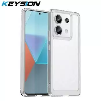 Прозрачный противоударный чехол KEYSION для Redmi Note 13 Pro + 5G, силиконовый чехол из ТПУ для телефона Xiaomi POCO X6 Pro 5G for POCO X6 серый