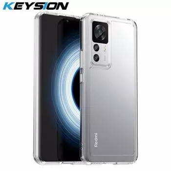 Прозрачный противоударный чехол KEYSION для Xiaomi 12T Pro 5G 12X 12 Pro, прозрачный бампер, мягкий силиконовый чехол из ТПУ для Redmi 12 4G for Xiaomi 12T серый