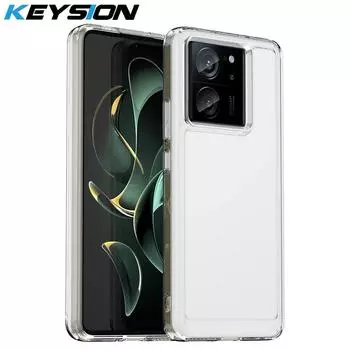 Прозрачный противоударный чехол KEYSION для Xiaomi 13T Pro 13 Pro 5G, прозрачный бампер, мягкий силиконовый чехол из ТПУ для Redmi K60 Ultra for Xiaomi 13T серый