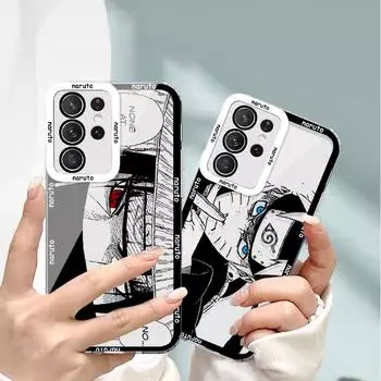 Прозрачный противоударный чехол с японскими комиксами Учиха Итачи для Samsung A52, Naruto 20/21, S24pro, 22, 32, 51.