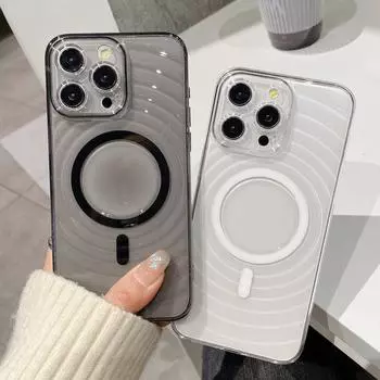 Прозрачный пульсирующий дизайн для беспроводной зарядки, магнитный чехол для iPhone 15 14 13 Pro Max, противоударный мягкий силиконовый чехол, капа For iPhone 13