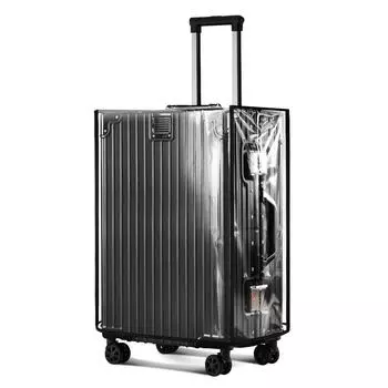Прозрачный ПВХ чехол для багажа - Водонепроницаемый, устойчивый к царапинам защитный дождевик для дорожного чемодана, подходит для багажа 18-30 дюймов 18 inch чёрный