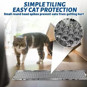 Прозрачный ПВХ Коврик с шипами от кошек Длинный коврик от кошек Изолирует кошек и отпугивает кошек Перегородка для дна кровати Шипы от кошек One Size